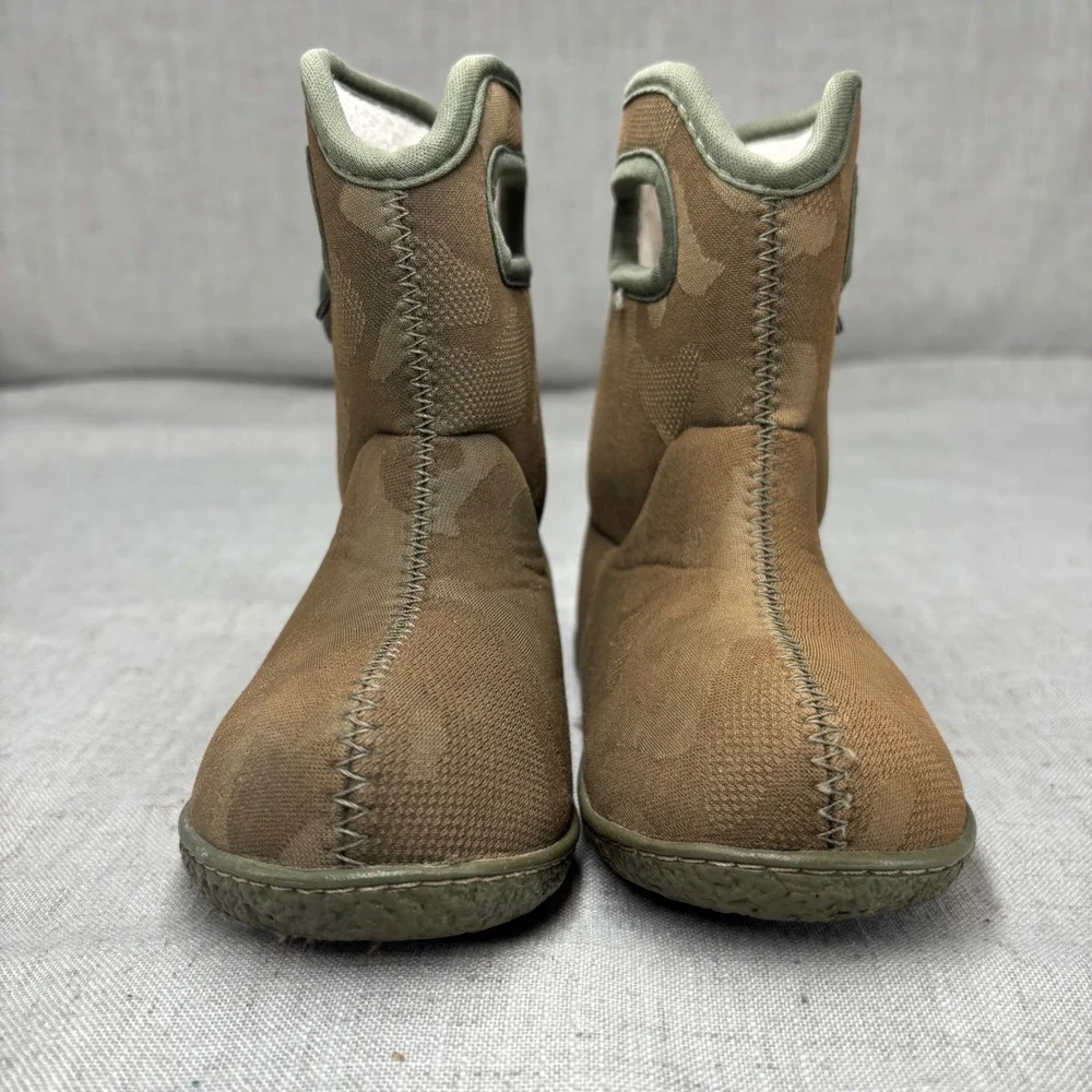 Bogs Baby Boots Camo Brown Olive Green Waterproof Winter Boots Toddler Size 8